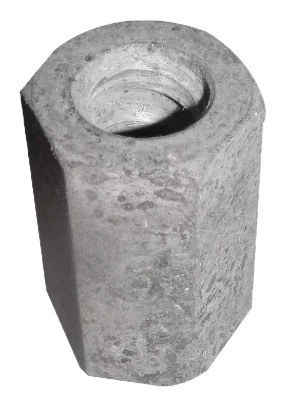 Meva sekskantmøtrik 15,0 mm. L=50 mm.